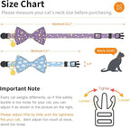 2 Pack Cotton Cat Collar with Bow Tie and Bell for Girl Boy Cats,Cute Purple Moon and Blue Cloud Pattern Spring Summer Breakaway Cat Collar for Male Female Cats(Moon&Cloud)