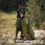 OneTigris Dog Pajamas - Breathable Modal Stretch Dog Clothes, Four-Legged Cold Weather Clothes, Anti-Shedding Suit Onesie with Back Locking Zipper and Adjustable Chest Drawcord
