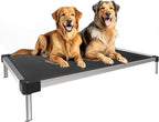 FXW TitanNest Chew-Proof Elevated Dog Bed, Raised Cot for Indoor/Outdoor/Camping Use, Durable & Waterproof Cooling Pet Bed for Extra Large Dogs, 56.0" L x 31.0" W x 7.3" H, Black