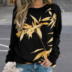 Womens Long Sleeve Tops Y2k Japanese Art Print Sweatshirts Fall Pullover for Women Crewneck Vintage Shirts Boho Tops