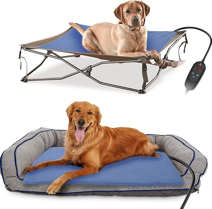 PETNF Pet Heating Pad Temperature Adjustment Dog Anti-bite Puppy with Timer Indoor Waterproof Pet Warming Electric Heated Bed Mat Dog