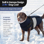 AOFITEE Dog Coat, Waterproof Dog Jacket Winter, Dogs Coat with Harness Built in, Warm Dogs Puffer Jacket with Zipper, Reflective Pet Snowsuit Sweater for Dachshund, French Bulldog, Boston Terrier, M