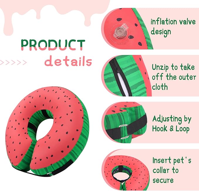 Supet Inflatable Dog Cone Collar Alternative After Surgery, Dog Neck Donut Collar Recovery E Collar for Neuter, Soft Pet Cone for Small Medium Large Dogs