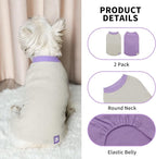 KYEESE 2Pack Dog Shirts Waffle for Small Dogs Stretchy Dog T-Shirts Lightweight Dogs Tank Top Sleeveless Pet Vest Breathable, X-Large, Purple+Grey