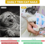 Cat Grooming Wrap for Cutting Nails, 27.6" Anti-Escape Calming Cat Swaddle Wrap for Medicine, Nail Clipping, Teeth Brushing, Ear Cleaning, Self-Adherent Burrito Restraint, (Tiger Print, L)