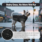 QBLEEV Warm Dog Jacket - Reflective, Adjustable Winter Coat with Turtleneck for Cold Weather, Waterproof Fleece Snowsuit for Small, Medium, Large Dogs
