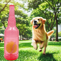 Wine Bottle Dog Toy, Fun Interactive Cute Squeaky Dog Toys with Tennis Ball Inside, Ideal for Large/Medium/Small Dogs to Fetch Games and Bonding Time, Not for Heavy Chewers, Large-Red