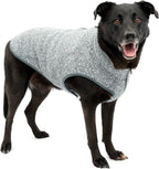 Kurgo Core Dog Sweater, Knit Dog Sweater with Fleece Lining, Cold Weather Pet Jacket, Zipper Opening for Harness, Adjustable Neck, Year-Round Sweater for Large Dogs (Heather Black, X-Large)