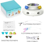 Automatic Interactive Cat Toys for Indoor Cats & Bored Adults - Kitten Toys with Fluttering Butterfly, Ambush Feather & Track Balls - Exercise & Stimulation for Playful Cats (Beige)