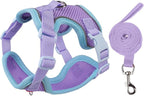 Cat Harness and Leash Set for Walking – Escape-Proof Reflective Vest for Cats and Small Dogs, Adjustable Soft Air Mesh with Pressure-Reducing Design, 4.92ft (Blue & Purple, M)