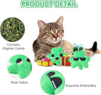 6pcs St. Patrick's Day Shamrock Catnip Toy，Indoor Shamrock Shaped Cat Toy Plush Interactive Chew Bite Toys for Cat Kitten Indoor Festive Holiday Cat Lover Gift