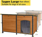 Aivituvin Heated Dog House Outdoor 59" Extra Large Insulated Dog Kennel with Heating Pad Keep Warm in Winter Dog Cage for Small & Medium & Large Dogs,All-Around Strong Iron Frame