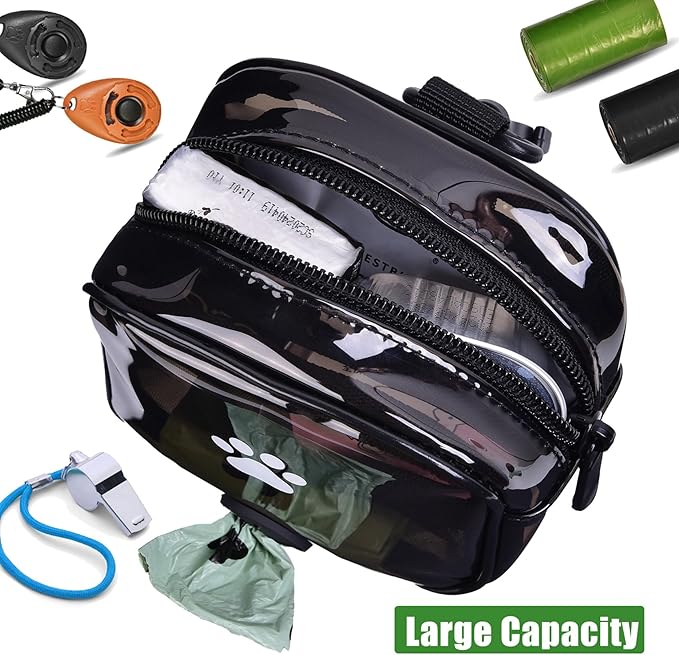 Dog Waste Bag Dispenser Pet Poop Bags Holder for Doggie Waste Bags Dispensers Soft Fabric Zipper Small Doggy Puppy Pouch for Leash Accessory Attachment with Carrier,No-puxfb