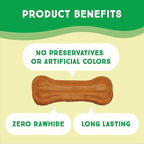 Ultra Chewy Turkey Tendon Pressed Bones for Dogs - Premium All-Natural, Hypoallergenic, Long-Lasting Dog Chew Treat, Easy to Digest, Ingredient Sourced from USA (4 Inches - 4 Pack)