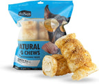 Sitka Farms Beef Cheek ROLL Bully Dusted 5-6 Inch (4 Count) Extra Thick Dog Chew Bones No Rawhide Sourced from Free Range Grass Fed/Healthy Teeth and Gums for Small Medium and Large Dogs