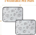 Qeils Reusable Puppy Pads, 2 Pack Washable Pee Pads for Dogs, Waterproof Non Slip Wee Wee pad, Absorbent and Leakproof Training Mats for Potty, Crate, Playpen, Bed, Sofa, 18"x 24"