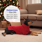 ASENKU XXL Dog Sweaters for Large Dogs Girls Boys, Doberman Sweater for Female Male, Winter Turtleneck Long Sleeve Pet Christmas Sweater for Golden Labrador,Red 2XL