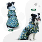 Dog Raincoat, Waterproof Windproof Dog Rain Jacket with Hood, Rain Coat with Leash Hole, Adjustable Raincoat Poncho for Small Medium Large Dogs Outdoor (Green, Small)