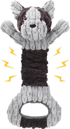 Plush Dog Squeak Toys with Crinkle Paper - Pull Interactive Tug of War Dog Toy, Great for Dental Health, Strengthening Bonds and Anxiety Relief for Puppies, Small, Medium, Large Dogs