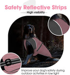Nanaki Small Dog Coat for Winter Waterproof, Warm Fleece Lining Furry Collar Dog Jacket with Leash Hole, Reflective Adjustable Cold Weather Puppy Pet Snow Jacket Vest Outdoor Walking Hunting, Pink M