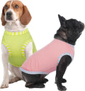 IECOii 2 Pack Sleeveless Dog Tees Shirt | Comfortable & Lightweight Fabric, Easy On/Off for Active Dogs, Pink+Green, L
