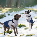 DENTRUN Dog Coat with Harness Built in, Easy On/Off Zipper Closure Winter Dog Vest, Water-Repellent Fleece Lined Warm Jacket with Reflective for Small Dogs, Dark Blue, S