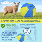 Herding Ball for Dogs and Horses - 25" Jolly Ball for Dogs, Agility Training Equipment, Herding for Australian/German Shepherd, Improved Bite-Resistant, Reinforced Sewing Dog Toys - Blue&Yellow （New）