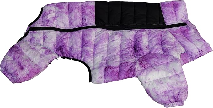 lovelonglong Dog Coat Dog Warm Jacket, 4 Legs Covered Waterproof Windproof Reflective Warm Dog Vest, Zippered Adjustable Outdoor Dog Snow Jacket for Small Medium Large Dogs micai-Purple M