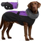 IDOMIK Dog Winter Coat, Reflective Waterproof Dog Jacket for Cold Weather, Warm Pet Coats for Small Medium Large Dogs, High Collar Doggy Fleece Snow Jacket, Winter Vest with Adjustable Buckle,3XL
