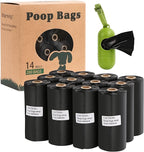 Dog Poop Bags Rolls Refill: TVOOD 280 Count Unscented Doggie Poop Bags with Dispenser Leak Proof and Thick Poo Bag for Pet Waste (Black)