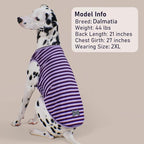 KYEESE 2Pack Dog Shirts for Small Dogs Striped T Shirt Soft Tee Cat Clothes Cotton Tank Top Lightweight Sleeveless Vest Dog Clothes, Small,Purple+Striped
