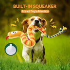 AUSCAT Plush Dog Rope Toy, Durable Squeaky Dog Toys for Puppy Small Medium Dogs (Not for Aggressive Chewers), Snake