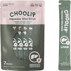 Choolip Squeeze Vita Stick Lickable Cat Treats & Dog Puree – 7-Count Liver Support Tubes, Creamy Grain-Free High-Protein Puree with Milk Thistle, Vitamin E & CoQ10 for Liver Health & Detox Support