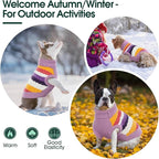 Kuoser Dog Sweater, XS Dog Sweater Pet Cable Knitted Pullover Warm Clothes, Puppy Turtleneck Classic Knitwear Soft Thickening Christmas Outfit, Cold Weather Thermal Wear for Small Dogs, Purple XS
