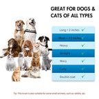 Dog Brush Kit - Self-Cleaning Slicker Brush with Bath Brush & Undercoat Rake | Deshedding Tools for Large - Small Dogs & Cats, Professional 3-in-1 Pet Grooming Set for Heavy Shedding, Blue