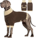 Great Dane Dog Sweater XXXXXL, Warm Stretchy Dog Sweater with Harness Hole, Christmas Sweaters for Extra Large Dogs Boy Girl, Winter Turtleneck Pet Clothes Holiday Outfit, Brown 5XL