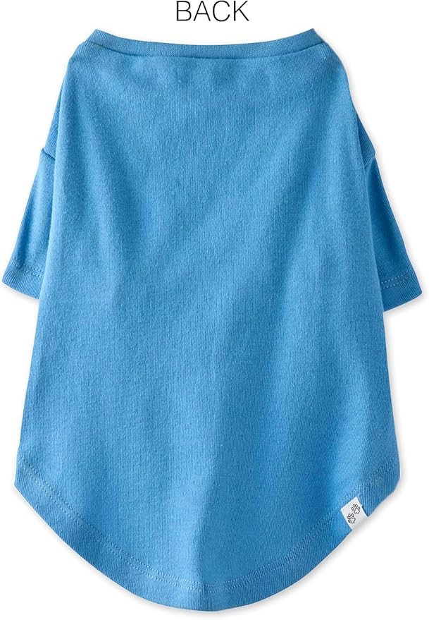 Toby II - The Perfect Tee, 8 Pack Short Sleeve Pet T-Shirt 100% Organic Cotton Tees Clothes for Small, Medium, Large Dogs, Rainbow Blue, XX-Large