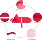 NACOCO Large Dog Raincoat Adjustable Pet Water Proof Clothes Lightweight Rain Jacket Poncho Hoodies with Strip Reflective (M, Red)