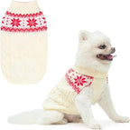 Warm Winter Dog Sweater - Cold Weather Pet Clothes for Small Medium Large Dogs Indoor Outdoor, Soft Classic Knit Puppy Apparel