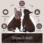 Large Dog Sweater - Turtleneck Thick Warm Doggie Christmas Sweater for Girl Boy Dogs (Brown L)