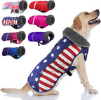 Doglay Dog Coat, Waterproof Dog Jacket Pet Winter Coat for Cold Weather with Thicken Furry Collar, Reflective Puppy Winter Jacket Warm Fleece Lining for Small Medium Large Pets