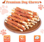 Puppy Training Snacks Dog Chews Treats Chicken Wrapped White Rawhide Sticks 1lb