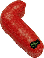 goDog Holiday Collection Mixed Materials TPE-Plush Candy Cane Squeaky Dog Toy, Chew Guard Technology - Red/White, One Size
