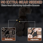 Dog Winter Coat for Small & Medium Dogs (Up to 32lb), Waterproof Dog Coat with Harness, Puppies Windproof Puppy Puffer Jacket, Snowsuit for Dachshund,Frenchie, Corgi (Paw Brown, Medium)