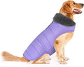 Dog Winter Coat, Waterproof Dog Jacket with Leash Hole, Reflective Adjustable Pet Snow Vest, Warm Fleece Sweater for Small Medium Large Dogs - Light Purple, XL