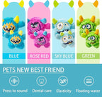 Plush Squeaky Dog Toy Ball, Chew Guard, Soft and Comfortable, Training and Companionship, Little Monster Puppy Toys Suitable for All Breeds, (Blue, Small)