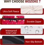 Christmas Orthopedic Washable Large Dog Bed: Memory Foam Waterproof Pet Bed with Bolsters - Removable Washable Cover for L XL XXL Large Sized Dog Bed - Non-Slip Bottom - Red