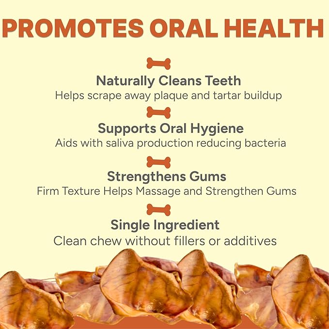 Gaines Pet Pig Ears for Dogs - 5 Count, Thick Cut, All-Natural Whole Ears - No Additives Or Hormones, Safe Rawhide Alternative, Dental Health, Easy to Digest, Great for Small to Large Dogs