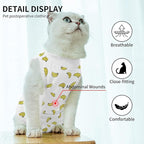 Cat Professional Surgical Recovery Suit,E-Collar Alternative for Cats Dogs,After Surgery Wear, Pajama Suit,Home Indoor Pets Clothing Banana S