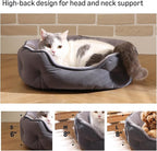 Amazon Basics Round Dog Bed for Small Dogs, Cat Beds for Indoor Cats, Washable Puppy Bed with Soft Plush Cushion, Anti-Slip Bottom, 20x19x6 Inches, Gray